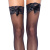 Leg Avenue Sheer Lace Top Thigh Highs - чулочки с кружевом и бантиком (черный) - sex-shop.ua