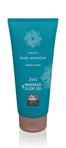 Shiatsu - Amber Scent Massage and Glide Gel 2in1 - Лубрикант и массажное масло 2 в 1, 200 мл - sex-shop.ua