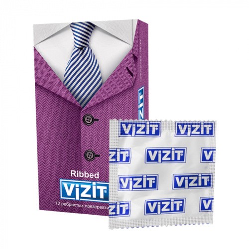 VIZIT Ribbed №12 - ребристые презервативы, 12 шт - sex-shop.ua