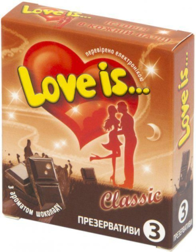LOVE IS - Презервативи ароматизовані, 3 шт (шоколад)