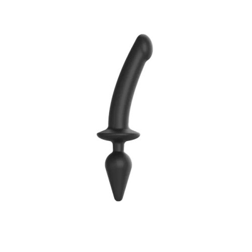 Strap-On-Me Switch Plug-In Dildo S - Анальная пробка и фаллоимитатор, 12.8х2.8 см и 8х3.3 см (чёрный) - sex-shop.ua