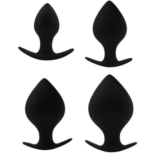 Chisa Black Mont Renegade Spade Plug Kit - Набор силиконовых анальных пробок разного размера, 4 шт (чёрный) - sex-shop.ua