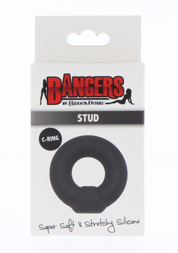 Bangers Soft Silicone Stud C-Ring - Эрекционное кольцо, 5 см (черный) - sex-shop.ua