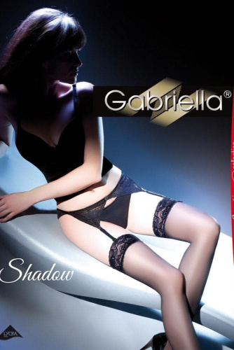 Gabriella Shadow 15 den - Чулки с поясом (черный) 3/4 - sex-shop.ua