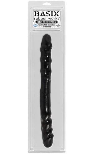 Двойной фаллоимитатор BASIX 16, 38х3,8 см (прозрачный) - sex-shop.ua