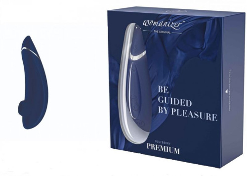 Womanizer Premium - Впечатляющий вакуумный стимулятор клитора, 15.5х5 см (синий) - sex-shop.ua