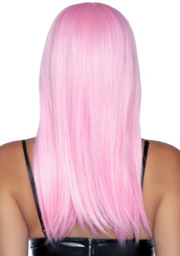Leg Avenue-Long straight bang wig Pink - Довга пряма перука, пастельно-рожевий