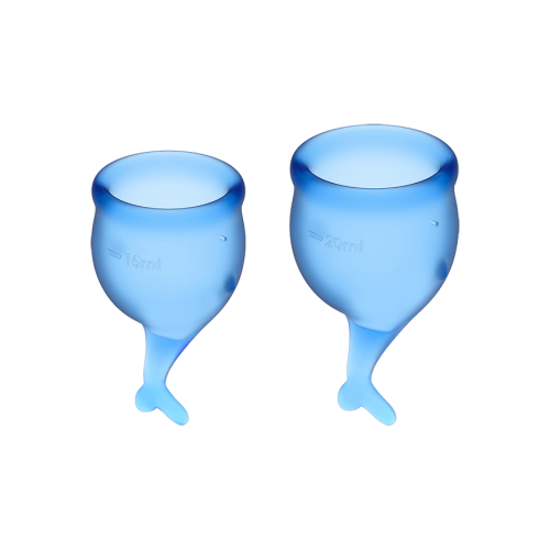 Satisfyer Feel Secure - набор менструальных чаш, 15 мл и 20 мл (синий) - sex-shop.ua