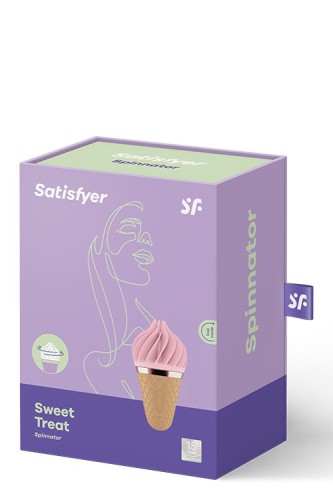 Satisfyer Layons Sweet Treat - стимулятор для клитора с вращающимися лепестками, 10х4 см (розовый с коричневым) - sex-shop.ua