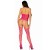 Leg Avenue - High neck lace bodystocking - Кружевной комбинезон с имитацией чулок, O/S (розовый) - sex-shop.ua