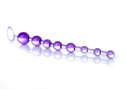 Boss Jelly Anal Beads Purple - анальная цепочка, 26х2.8 см (фиолетовый) - sex-shop.ua