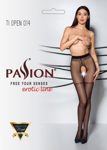 Passion Tiopen 014 - Колготки с открытым доступом, 5 (чёрный) - sex-shop.ua