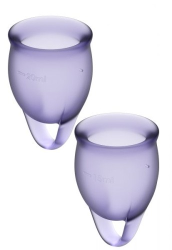 Satisfyer Feel Confident - набор менструальных чаш, 15 мл и 20 мл (фиолетовый) - sex-shop.ua