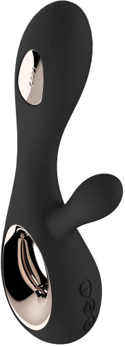 Lelo Soraya Wave - шикарный вибратор-кролик с качающимся вагинальным кончиком, 21.8х4.6 см (чёрный) - sex-shop.ua