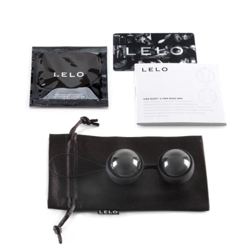Lelo Luna Beads Noir-Вагінальні кульки зі зміщеним центром ваги, 3 см (чорні)
