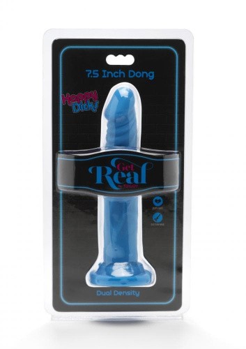 Get Real Happy Dicks Dong 7.5 Inch - Реалистичный фаллоимитатор с присоской, 19х3,5 см (голубой) - sex-shop.ua