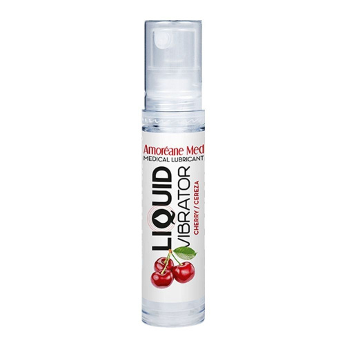 Amoreane Med Liquid Vibrator Cherry - лубрикант с эффектом вибрации, 10 мл. - sex-shop.ua