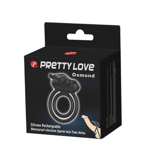 Pretty Love Osmond CockRing Vibro Black - Виброкольцо, 7х3 см (черный) - sex-shop.ua