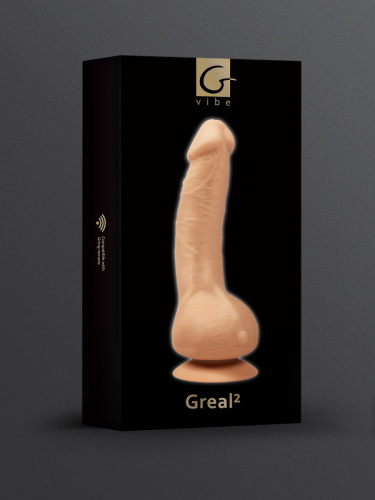 Gvibe Greal 2 - Супер реалистичный вибратор из Bioskin, 15х4 см (телесный) - sex-shop.ua