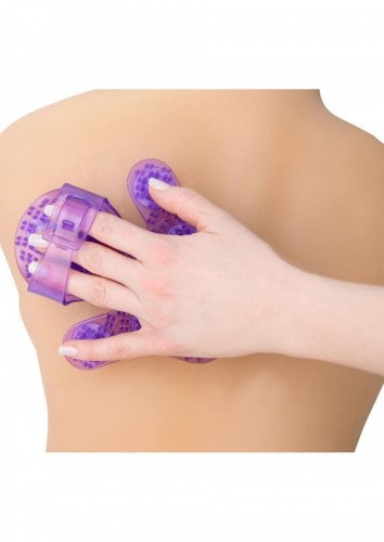 Simple & True Roller Balls Massager - Рукавичка для масажу, 14х11 см (фіолетовий)