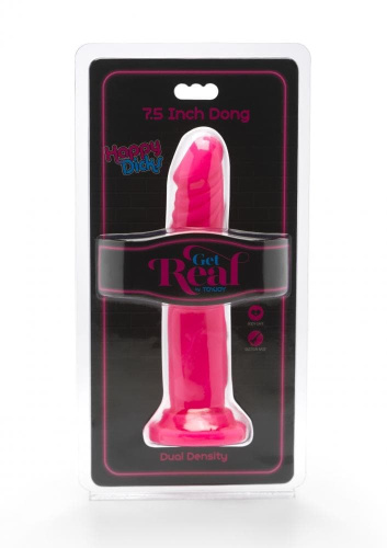 Get Real Happy Dicks Dong 7.5 Inch - Реалистичный фаллоимитатор с присоской, 19х3,5 см (розовый) - sex-shop.ua