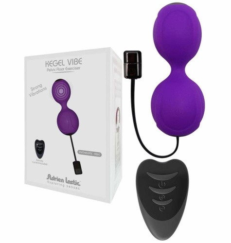 Adrien Lastic Kegel Vibe - вагинальные шарики с вибрацией (фиолетовый), 3.7 см - sex-shop.ua