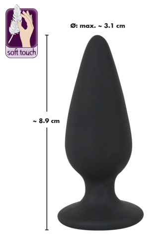 Orion Black Velvets Heavy Plug Medium - Анальна пробка, 8,9х3,1 см (черный) - sex-shop.ua