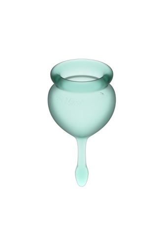 Satisfyer Feel Good - набор менструальных чаш, 15 мл и 20 мл (зеленый) - sex-shop.ua
