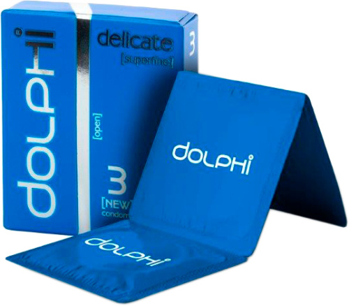 Dolphi delicate (Superfine) №3 - супертонкие презервативы, 3 шт - sex-shop.ua