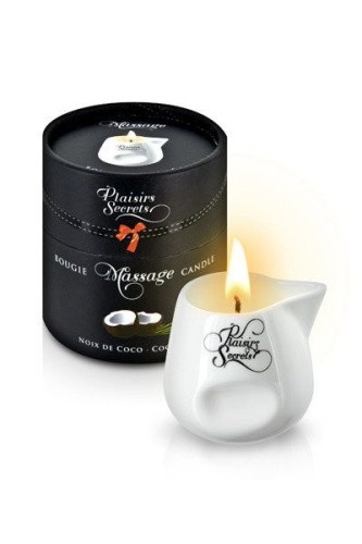 Plaisir Secret Coconut - Массажная свеча с ароматом кокоса в подарочной упаковке, 80 мл - sex-shop.ua