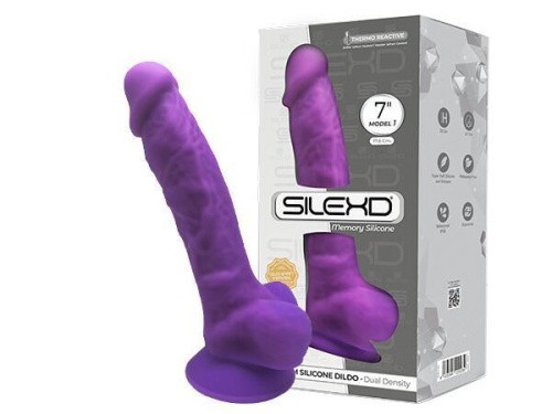 SilexD Johnny Purple Model 1 size 7in - Фаллоимитатор двухслойный, 17.5х3.8 см (фиолетовый) - sex-shop.ua