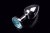 Пикантные Штучки - Малая серебристая анальная пробка с кристаллом, 7,5х2,5 см (голубой) - sex-shop.ua