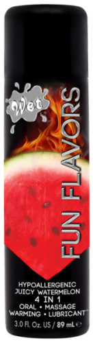 Wet Fun Flavors 4-in-1 Fun Watermelon - Съедобный лубрикант 4 в 1 на водной основе, 89 мл (арбуз) - sex-shop.ua