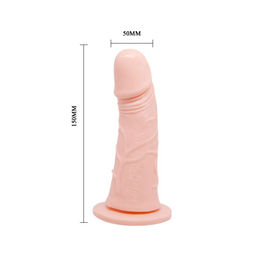 LyBaile Ultra Passionate Harness Vibrating Flesh - полый страпон с вибрацией, 15х5 см (телесный) - sex-shop.ua