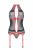 Passion Satara Corset - эротический корсет с кружевом и окантовкой, S/M (чёрный с красным) - sex-shop.ua