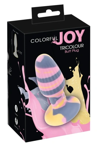 Cologful Joy Triple Color Butt Plug - Анальна пробка, 11.5х4 см (різнокольорова)