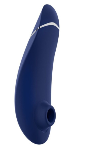 Womanizer Premium 2 + Лубрикант 50 мл - Инновационный клиторальный вакуумный стимулятор, 15.5х3.5 см (синий) - sex-shop.ua