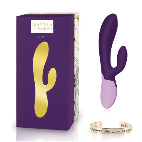 Rianne S: Xena Purple/Lilac - вибратор с подогревом и браслетом в комплекте, 12.5х3.5 см (фиолетовый) - sex-shop.ua