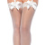 Leg Avenue Sheer Lace Top Thigh Highs - чулочки с кружевом и бантиком (белый) - sex-shop.ua