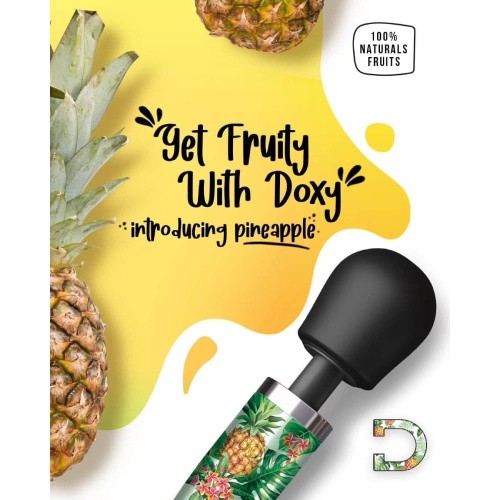 DOXY Die Cast Pineapple - очень мощный вибратор-микрофон в алюминиево-титановом корпусе, 34х6 см (ананасы) - sex-shop.ua