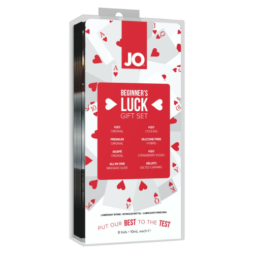 System JO Beginner’s Luck - набор из 8 видов смазок по 10 мл на водной, силиконовой и гибридной основе - sex-shop.ua