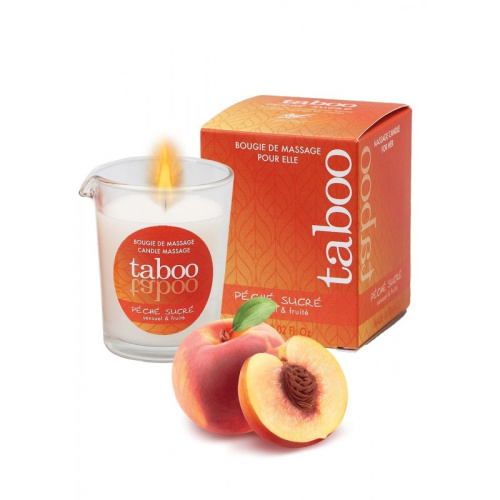 Ruf Taboo Peche Sucre - Масажна свічка для жінок з ароматом нектарину, 60 г