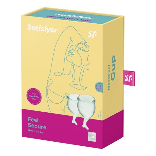 Satisfyer Feel Secure - набор менструальных чаш, 15 мл и 20 мл (светло-зеленый) - sex-shop.ua