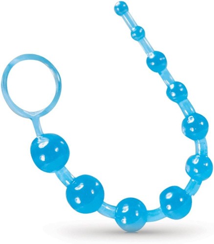 B Yours Basic Beads - Анальний ланцюжок, 32х2,5см (блакитний)