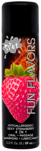 Wet Fun Flavors 4-in-1 Sexy Strawberry - Съедобный лубрикант 4 в 1 на водной основе, 89 мл (клубника) - sex-shop.ua