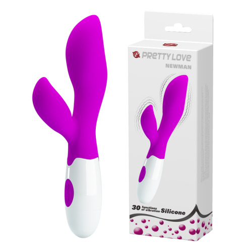 Pretty Love Newman Silicone Vibrator - Стильный силиконовый вибратор-кролик, 20х3.8 см (фиолетовый) - sex-shop.ua