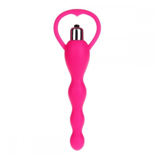 Браззерс QF001F - анальная елочка с вибрацией, 14х3.5 см (розовый) - sex-shop.ua