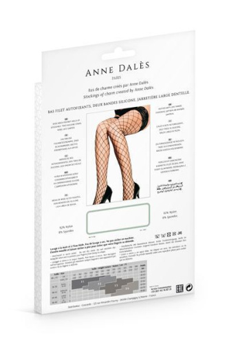Anne De Ales EricaT1 - Чулки в крупную сетку, S (чёрный) - sex-shop.ua