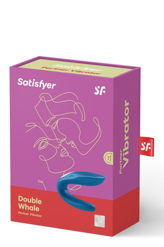 Satisfyer - Partner Whale Blue - Вибромассажер для пар, 9х3,5 см - sex-shop.ua