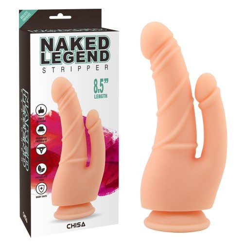 Chisa - Naked Legend Stripper Flesh 8,5 " - Фаллоимитатор двойной, 22х2.6 см - sex-shop.ua